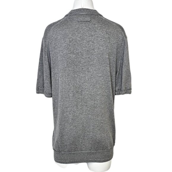 Dolce & Gabanna D&G Short Sleeve Silk Cotton Button Up Cardigan, Gray, 50 / US L - Picture 2 of 12